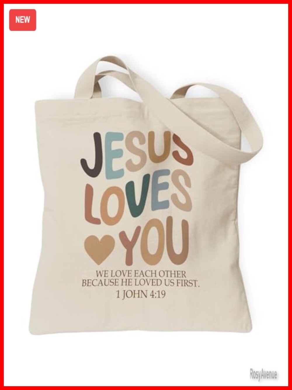 Christian Tote Bag Canvas Church Bible Bag Inner Pocket